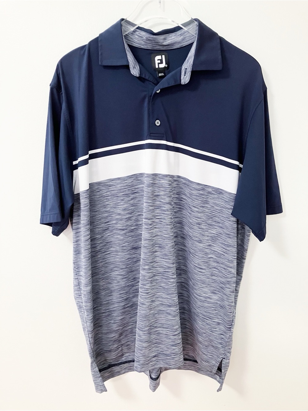 FootJoy | Blue Stripe Golf Polo XL Athletic Golfing Preppy Sporty Summer